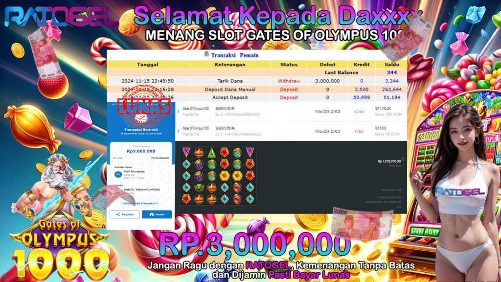 BUKTI JACKPOT SLOT GATES OF OLYMPUS 1000 TERPERCAYA DI INDONESIA TGL 16-11-2024