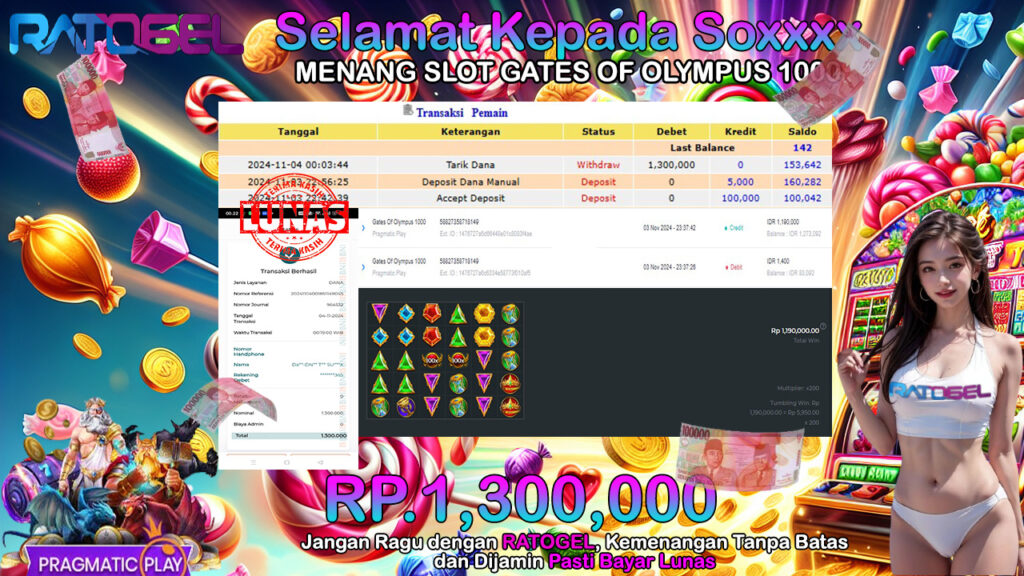 BUKTI JACKPOT SLOT GATES OF OLYMPUS 1000 TERPERCAYA DI INDONESIA TGL 04-11-2024