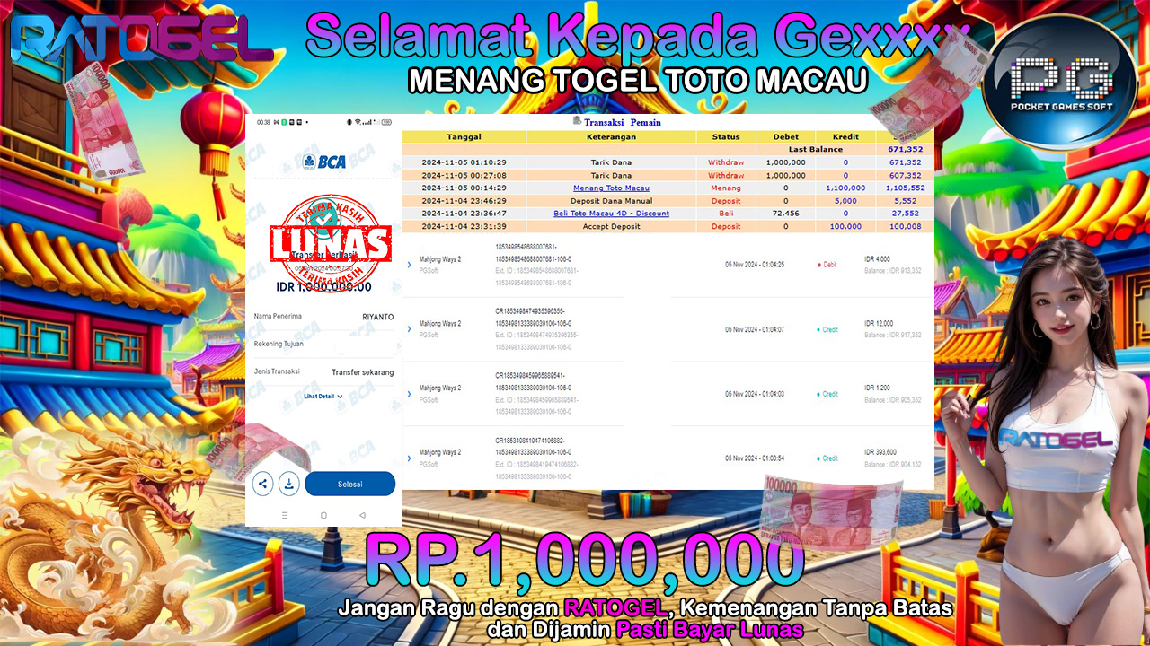 BUKTI JACKPOT SLOT MAHJONG WAYS 2 TERPERCAYA DI INDONESIA TGL 05-11-2024