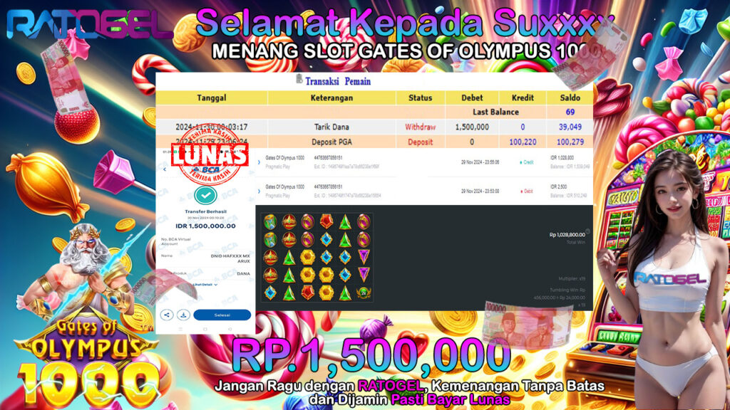 BUKTI JACKPOT SLOT GATES OF OLYMPUS 1000 TERPERCAYA DI INDONESIA TGL 30-11-2024