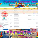 BUKTI JACKPOT SLOT MAHJONG WAYS TERPERCAYA DI INDONESIA TGL 19-11-2024