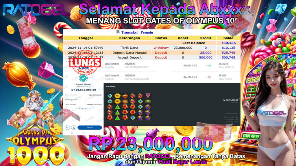 BUKTI JACKPOT SLOT GATES OF OLYMPUS 1000 TERPERCAYA DI INDONESIA TGL 14-11-2024