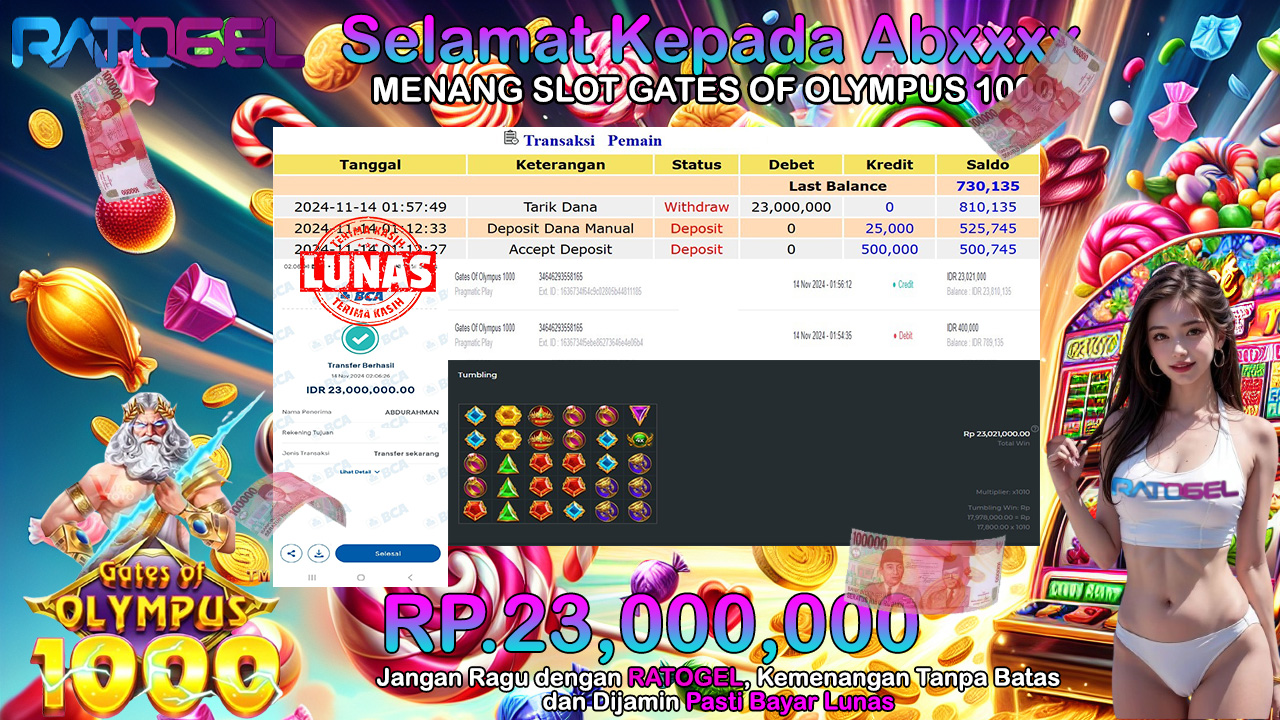 BUKTI JACKPOT SLOT GATES OF OLYMPUS 1000 TERPERCAYA DI INDONESIA TGL 14-11-2024