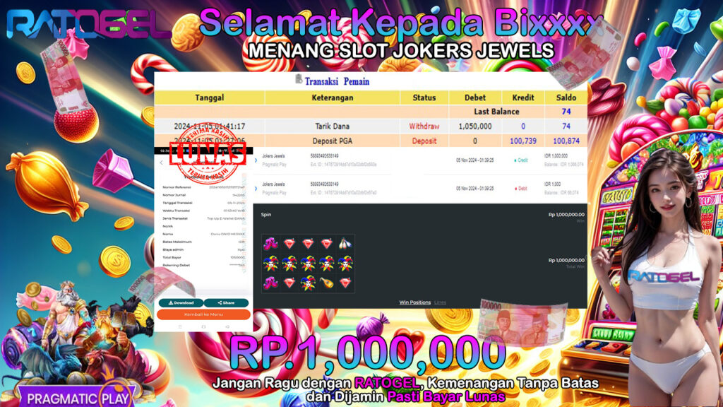 BUKTI JACKPOT SLOT JOKERS JEWELS TERPERCAYA DI INDONESIA TGL 05-11-2024