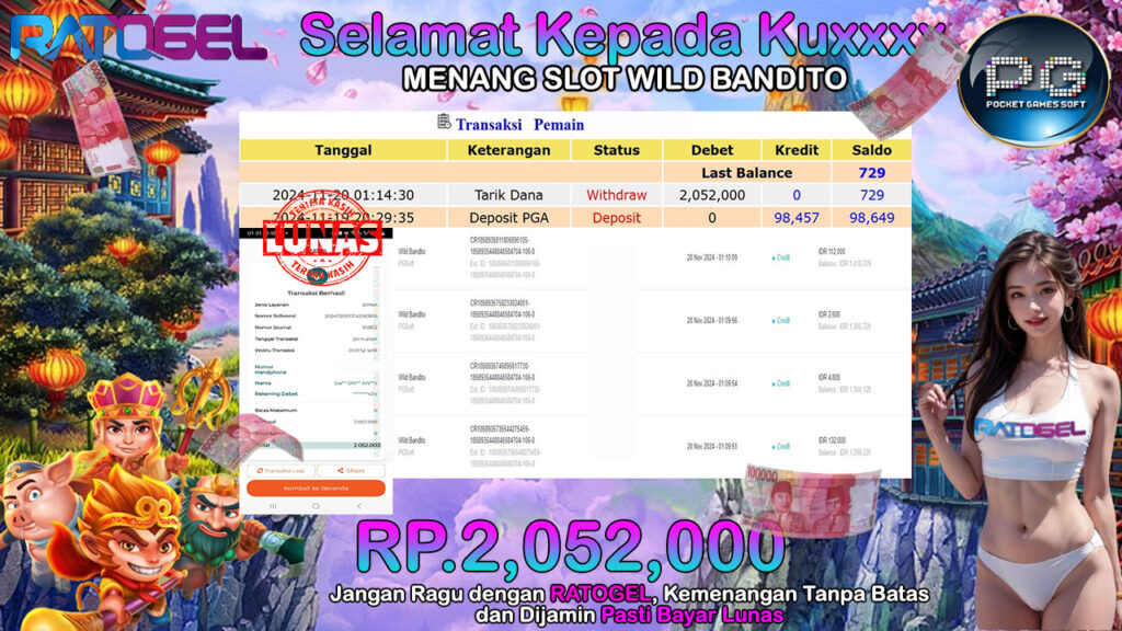 BUKTI JACKPOT SLOT WILD BANDITO TERPERCAYA DI INDONESIA TGL 20-11-2024