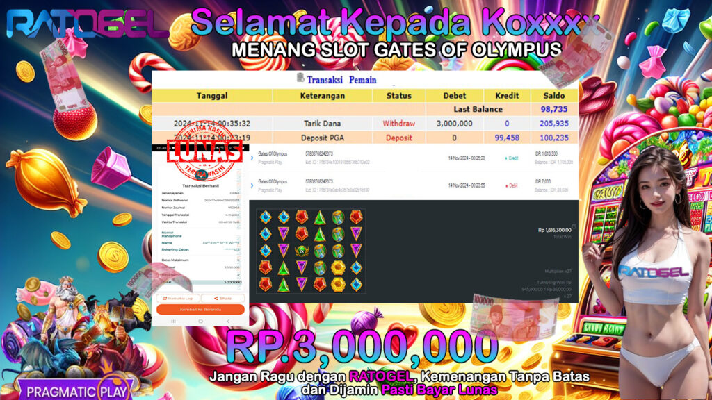 BUKTI JACKPOT SLOT GATES OF OLYMPUS TERPERCAYA DI INDONESIA TGL 14-11-2024