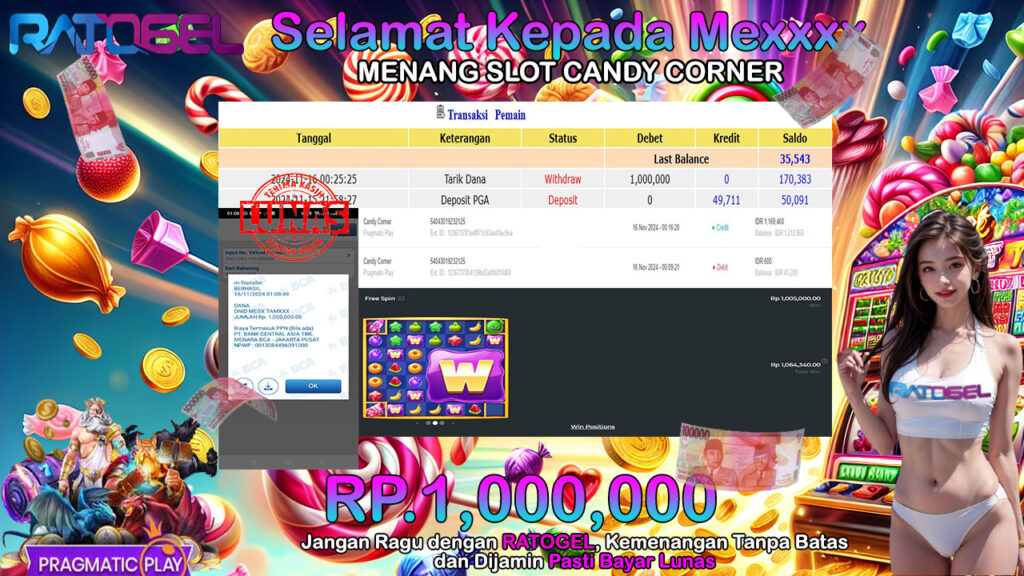 BUKTI JACKPOT SLOT CANDY CORNER TERPERCAYA DI INDONESIA TGL 16-11-2024