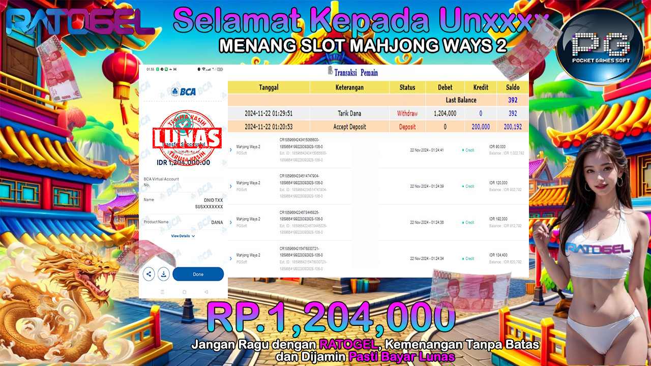 BUKTI JACKPOT SLOT MAHJONG WAYS 2 TERPERCAYA DI INDONESIA TGL 22-11-2024